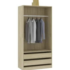Garde-robe Chêne sonoma 100x50x200 cm Bois d'ingénierie vidaXL