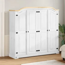Garde-robe Corona blanc 194x52x186 cm bois de pin massif vidaXL