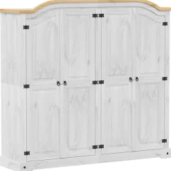 Garde-robe Corona blanc 194x52x186 cm bois de pin massif vidaXL