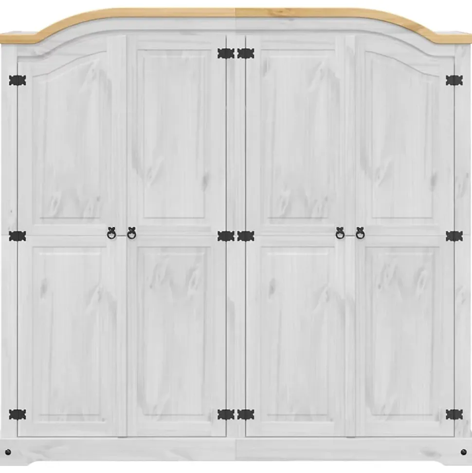 Garde-robe Corona blanc 194x52x186 cm bois de pin massif vidaXL