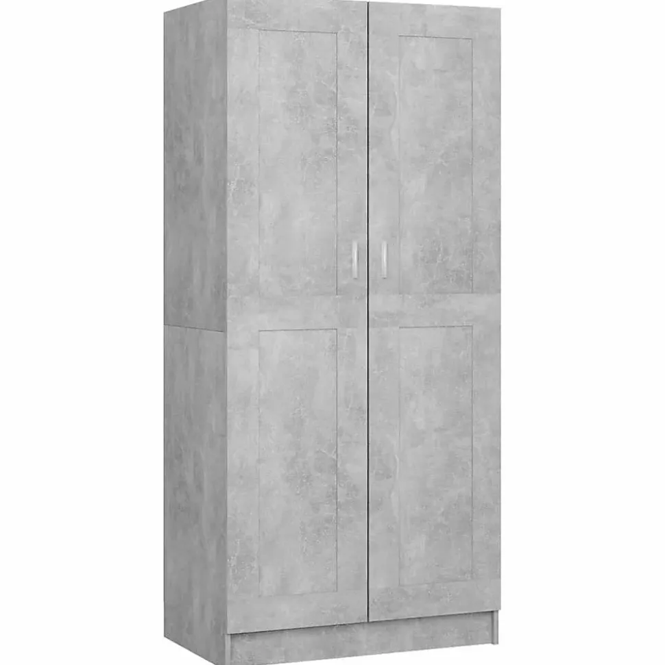 Garde-robe Gris béton 82,5x51,5x180 cm Aggloméré vidaXL