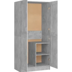 Garde-robe Gris béton 82,5x51,5x180 cm Aggloméré vidaXL