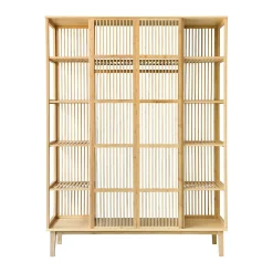 Garde-robe Hudiksvall à 2 portes coulissantes 185 x 140 x 45 cm en.casa