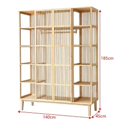 Garde-robe Hudiksvall à 2 portes coulissantes 185 x 140 x 45 cm en.casa