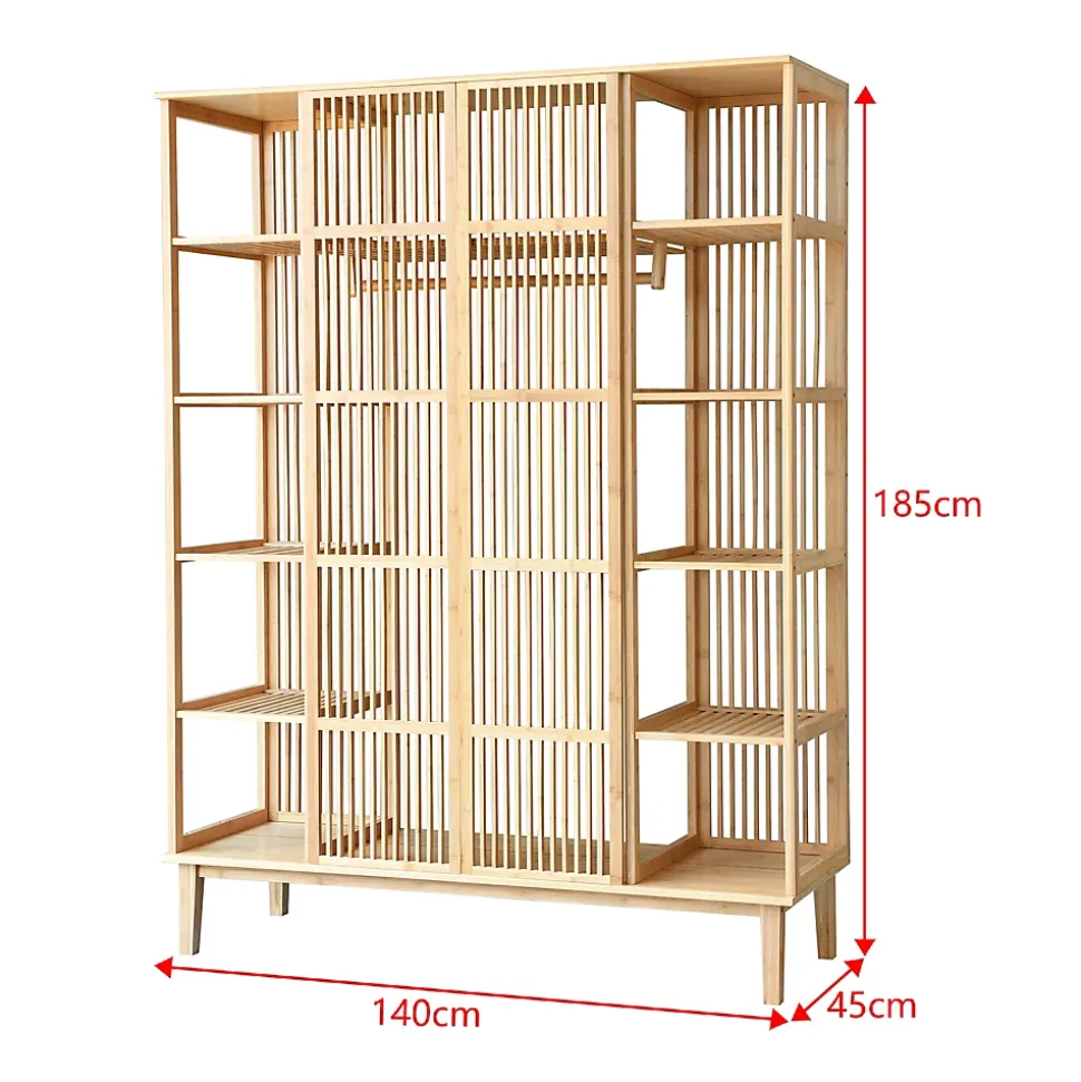 Garde-robe Hudiksvall à 2 portes coulissantes 185 x 140 x 45 cm en.casa