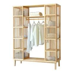 Garde-robe Hudiksvall à 2 portes coulissantes 185 x 140 x 45 cm en.casa