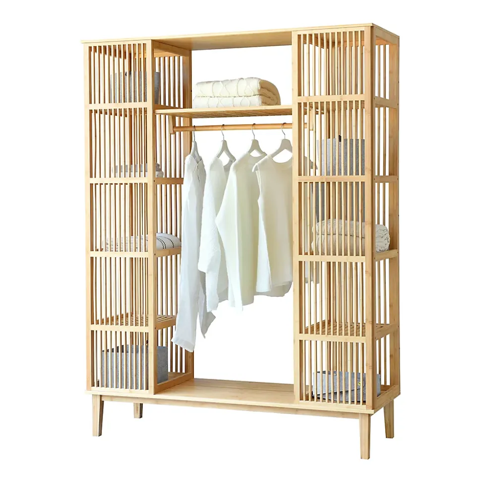 Garde-robe Hudiksvall à 2 portes coulissantes 185 x 140 x 45 cm en.casa