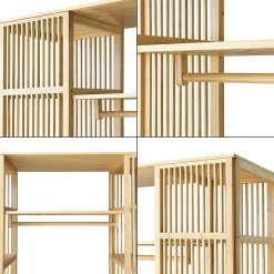 Garde-robe Hudiksvall à 2 portes coulissantes 185 x 140 x 45 cm en.casa