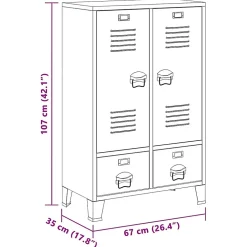 Garde-robe industrielle Blanc 67x35x107 cm Acier vidaXL