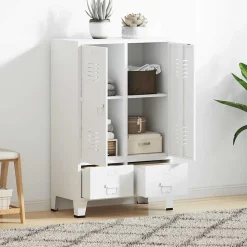 Garde-robe industrielle Blanc 67x35x107 cm Acier vidaXL