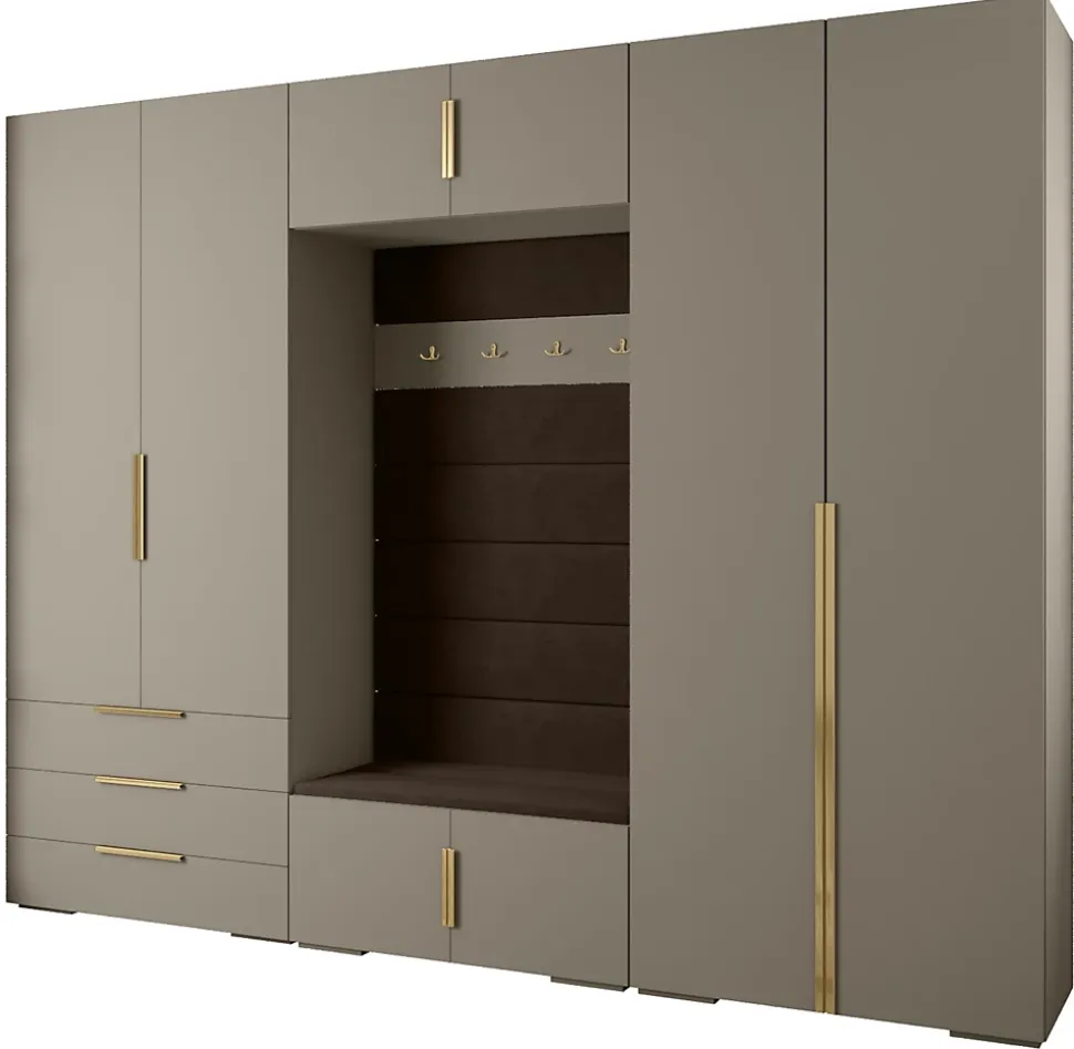 Garde-robe Inova 1 porte battante 236,7/300/47 4 Portes (gris)