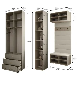 Garde-robe Inova 2 porte battante 236,7/240/47 2 Portes (noir)