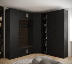Garde-robe Inova 3 porte battante 236,7/232/47 4 Portes (noir)