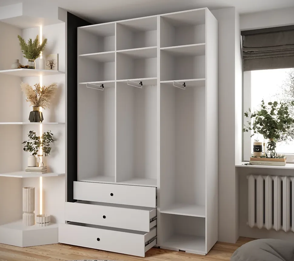 Garde-robe Inova 2 porte battante 236,7/150/47 3 Portes (blanc)