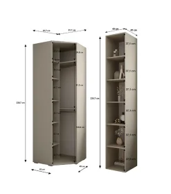 Garde-robe Inova 4 porte battante 236,7/232/47 4 Portes (blanc)