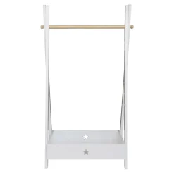 Garde-robe pour enfant Laxe avec compartiment de rangement 126 x 73 x 43 cm blanc en.casa