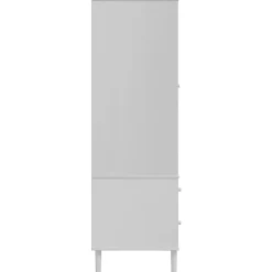 Garde-robe SENJA aspect rotin blanc 90x55x175cm bois massif pin vidaXL