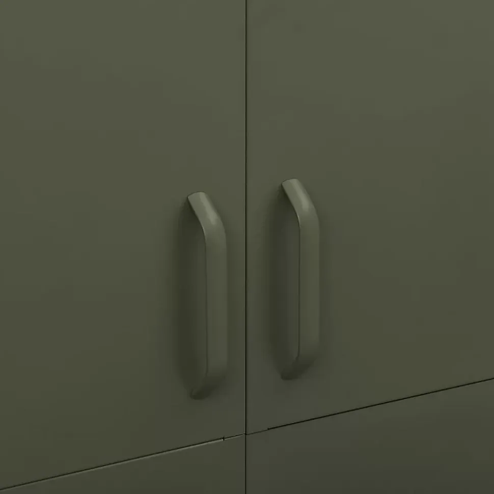 Garde-robe Vert olive 90x50x180 cm Acier vidaXL