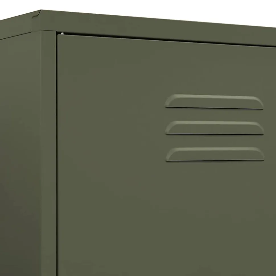 Garde-robe Vert olive 90x50x180 cm Acier vidaXL