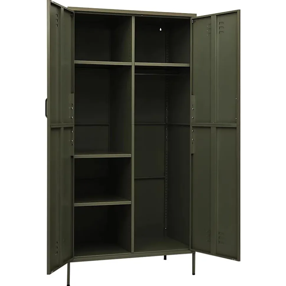 Garde-robe Vert olive 90x50x180 cm Acier vidaXL