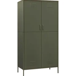 Garde-robe Vert olive 90x50x180 cm Acier vidaXL