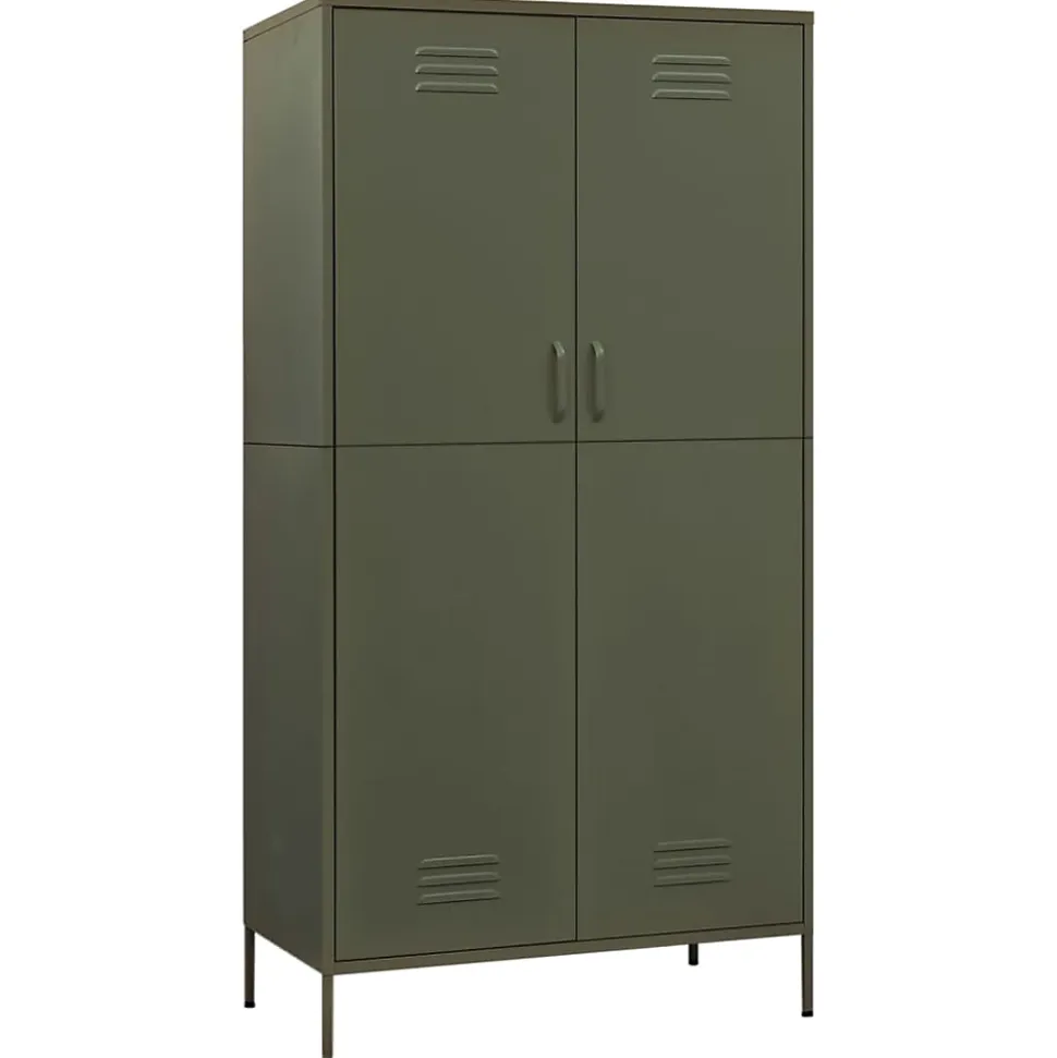 Garde-robe Vert olive 90x50x180 cm Acier vidaXL
