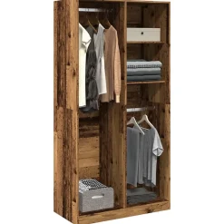 Garde-robe vieux bois 100x50x200 cm bois d'ingénierie vidaXL