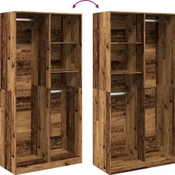 Garde-robe vieux bois 100x50x200 cm bois d'ingénierie vidaXL