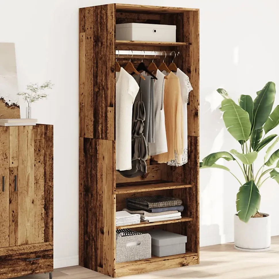Garde-robe vieux bois 80x50x200 cm bois d'ingénierie vidaXL