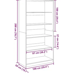 Garde-robe vieux bois 100x50x200 cm bois d'ingénierie vidaXL