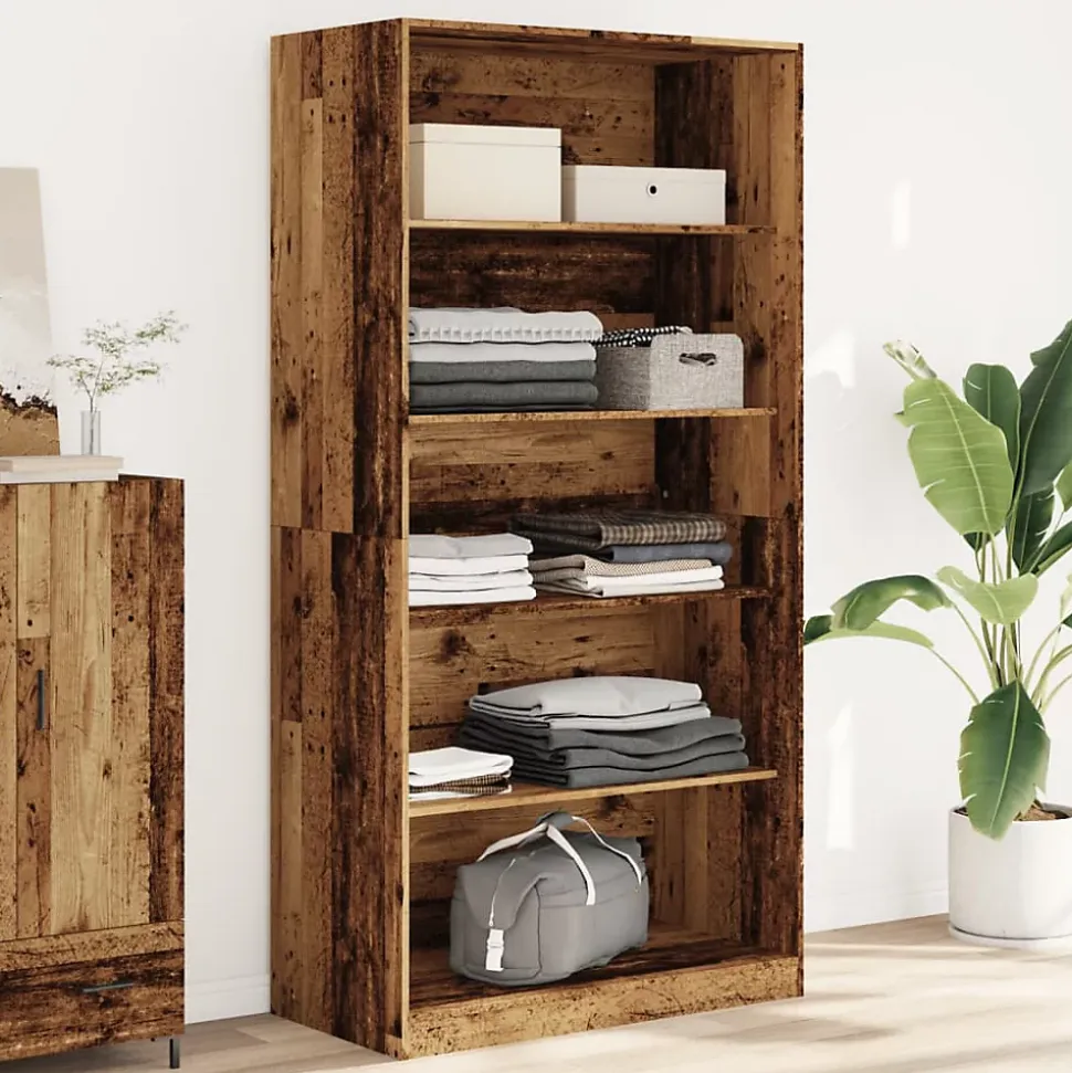 Garde-robe vieux bois 100x50x200 cm bois d'ingénierie vidaXL