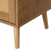 Goto - buffet bas - effet bois et cannage - 3 portes - 140 cm - Best Mobilier