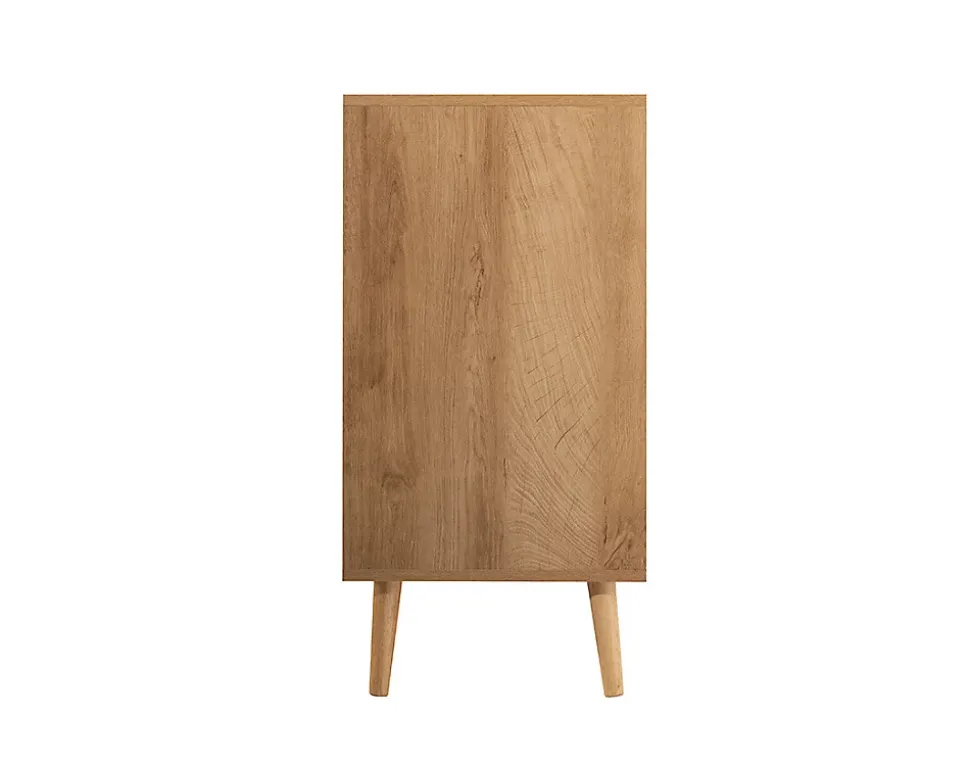 Goto - buffet haut - effet bois et cannage - 2 niches et 1 porte - 80 cm - Best Mobilier