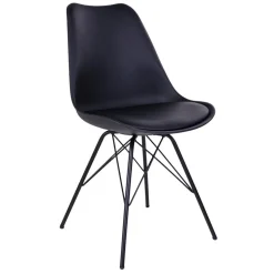 GRAM - Ensemble Table et Blanche + 4 Chaises Noires