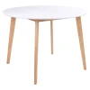GRAM - Ensemble Table Ronde et Blanche + 4 Chaises Noires
