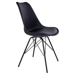 GRAM - Ensemble Table Ronde et Blanche + 4 Chaises Noires