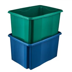 Grand Bac en plastique recyclé 45 litres - Bleu