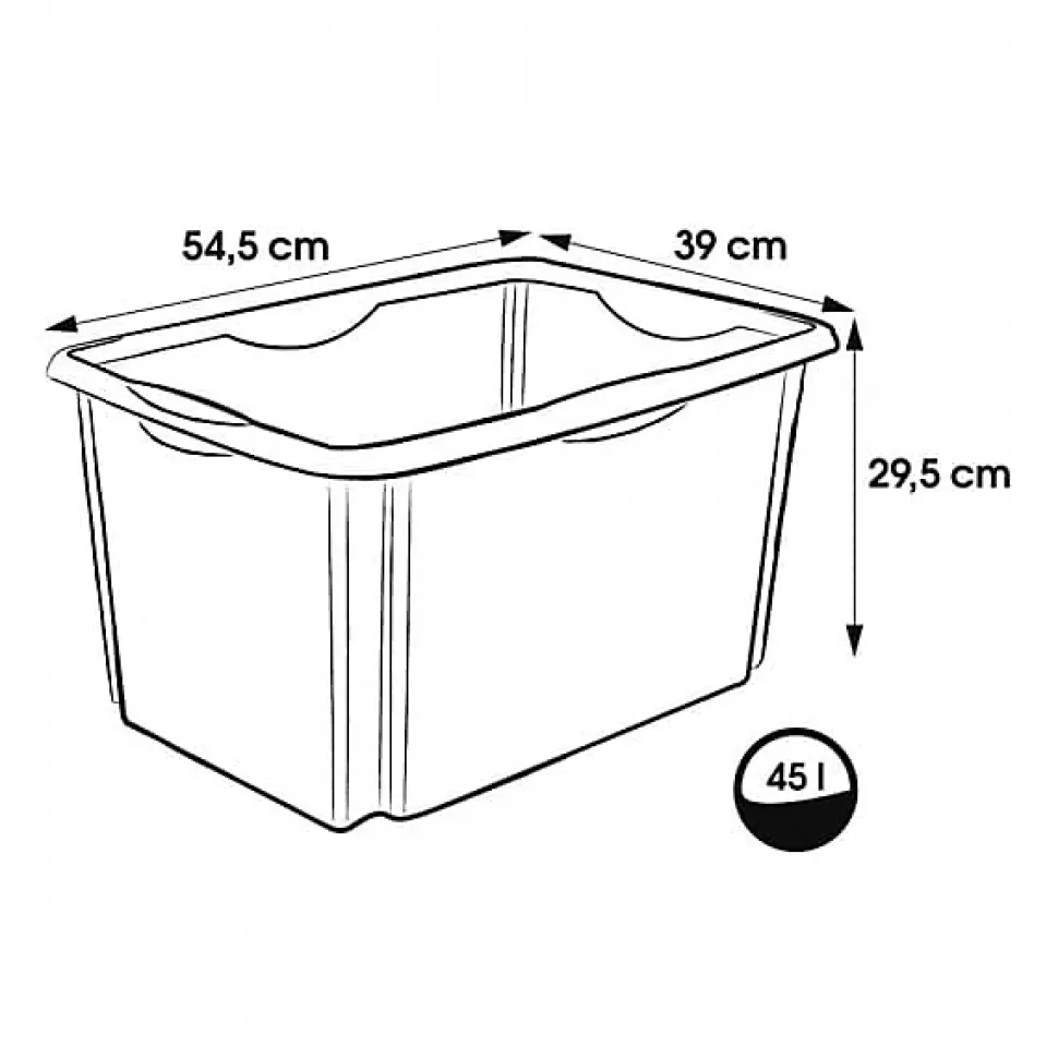 Grand Bac Transparent empilable emboitable 45 litres