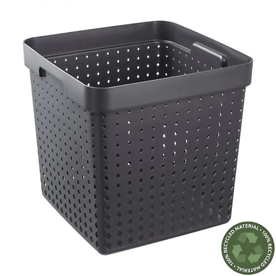 Grand Panier de rangement en Plastique Recyclé XL - Noir