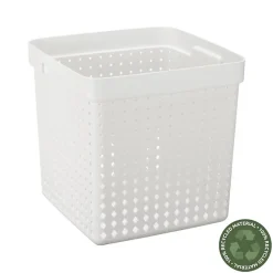 Grand Panier de rangement en Plastique Recyclé XL - Blanc