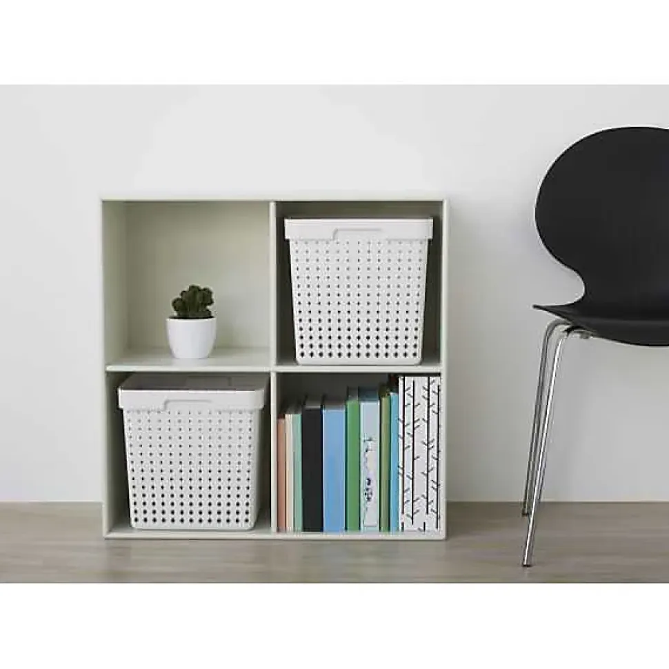 Grand Panier de rangement en Plastique Recyclé XL - Gris