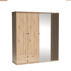 Grande armoire avec miroir - L.200 x H.213 x P.60 cm - KAVI
