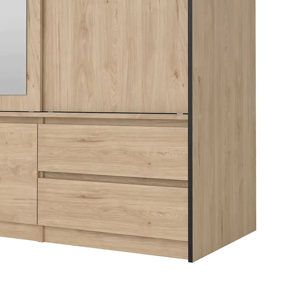 Grande armoire polyvalente Dpuscedd, Meubles multifonctionnels, Casier à chaussures, 181x60 h200 cm, Chêne clair