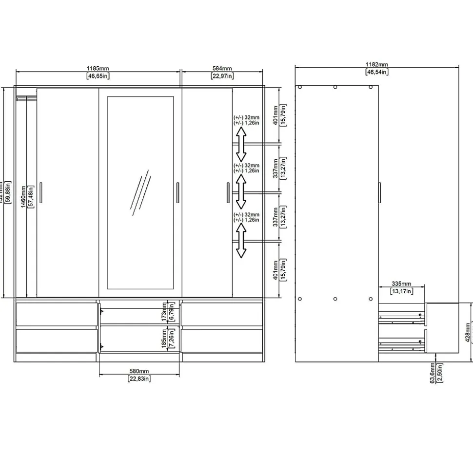 Grande armoire polyvalente Dpuscedd, Meubles multifonctionnels, Casier à chaussures, 181x60 h200 cm, Chêne clair