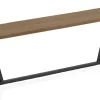 Grande banquette métallique avec assise en bois