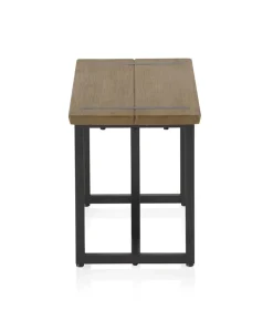 Grande banquette métallique avec assise en bois