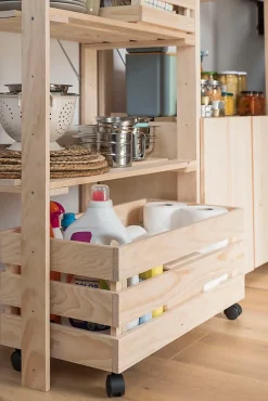 Grande boîte de rangement en bois pour étagère NOVA, 23x68x36 cm