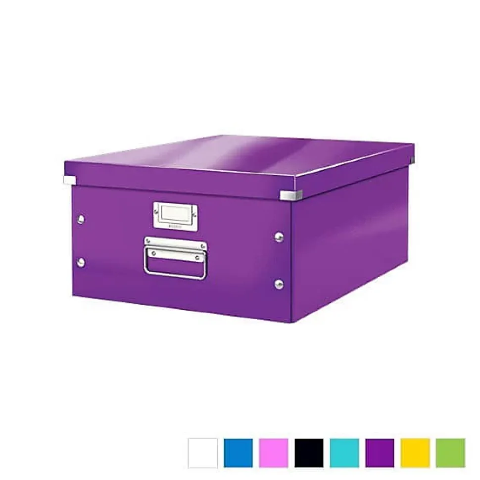 Grande Boîte en Carton avec couvercle format A3+ Multi Usages - Violet