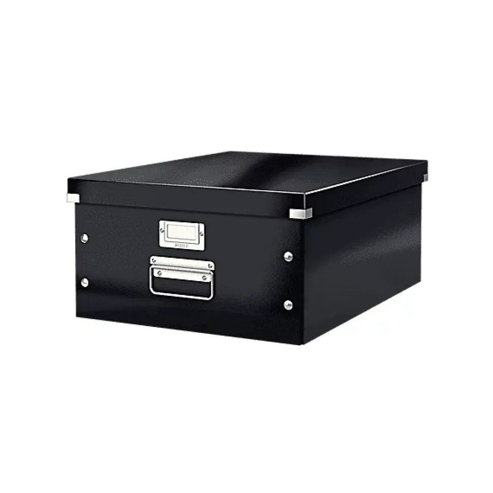 Grande Boîte en Carton avec couvercle format A3+ Multi Usages - Noir
