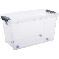 Grande Boîte transparente à roulettes 70 litres ProBox